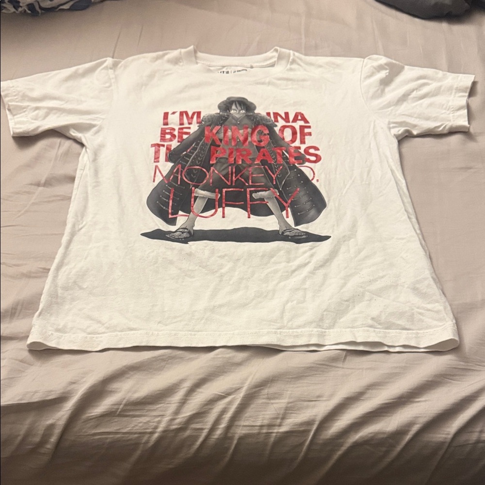 Uniqlo White Graphic Tee with Red Print